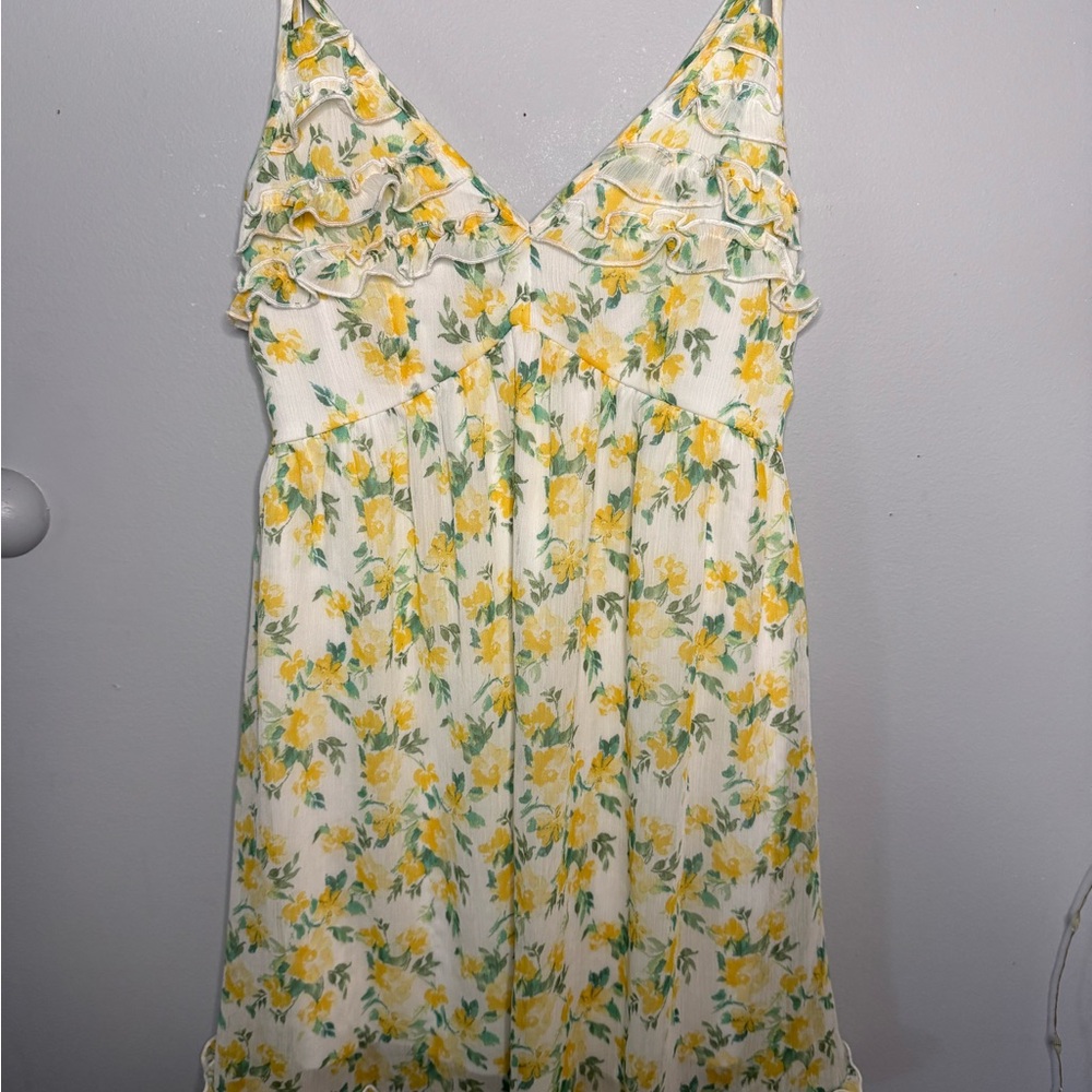 Trixxi Yellow and Green Floral Dress